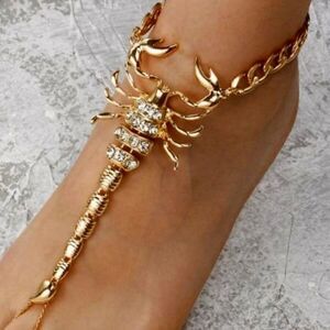 GOLD PLATED DIAMOND SCORPION ANKLET